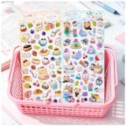 3 pcs Random Cute Candy Color Animals Flash Decor Stickers Scrapbooking Diy Journaling Cute Stationery Diary Sticker Gift Prizes
