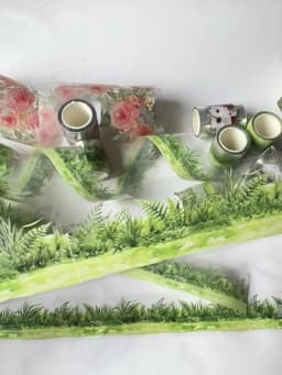 3.5*200cm PET Grass Plant Landscaping Tapes Stickers Scrapbooking Hand Account Adhesive Hand Made Diy Junk Journal Craft Supplie