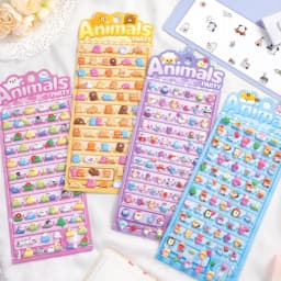 4 pcs/lot Happy Animals Party Kawaii 3D Stickers Scrapbooking DIY Journal Stationery Sticker Decor Aesthetic Art Supplies