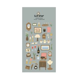 Korean Import Brand Suatelier Retro Furniture Paper Stickers Scrapbooking Diy Journaling Diary Stationery Sticker Aesthetic Gift