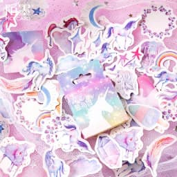 46pcs Kawaii Flower Poetry Stickers Cute Diary Labels DIY Scrapbooking Stationery Decorations