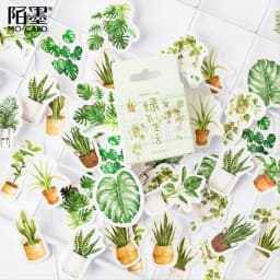 46pcs Kawaii Flower Poetry Stickers Cute Diary Labels DIY Scrapbooking Stationery Decorations