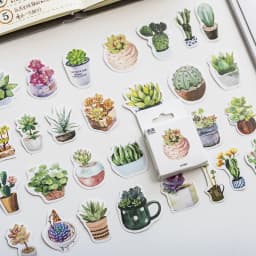 46pcs Kawaii Flower Poetry Stickers Cute Diary Labels DIY Scrapbooking Stationery Decorations