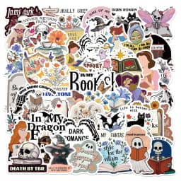 50PCS Aesthetic Dark Romance Reader Cartoon Bookish Stickers Aesthetic Decals Ipad Phone Laptop Diary Stickers Kids Toys Gifts