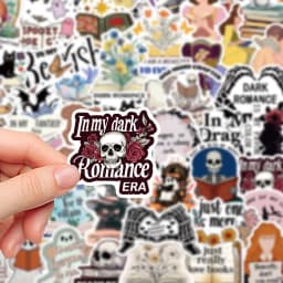 50PCS Aesthetic Dark Romance Reader Cartoon Bookish Stickers Aesthetic Decals Ipad Phone Laptop Diary Stickers Kids Toys Gifts