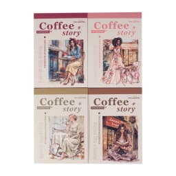 1pack/2pack 4 Styles Coffee Themed Sticker Books Café Stories Series DIY Journal Decor Materials