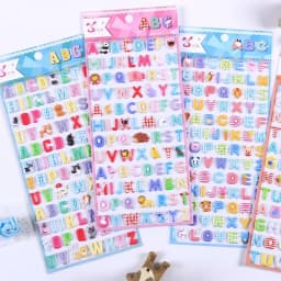 4 pcs Cartoon Animal English Letters Puffy 3D Stickers Adhesive Sticker DIY Scrapbooking Cute Stationery School Office Supplies