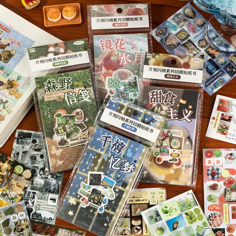 20sheets/book Die Cut Stickers Book Cartoon Decorative Handmade Scrapbooking Supplies Diary Sticker Japanese Stationery Stickers