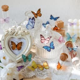 40pcs/pack Nature Series Retro Colorful Butterfly PET Stickers Literary Journal Album Notebook DIY Decoration