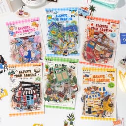 Etori Life Brighten Your Daily Series Korean-Style Ins Character Life Cute Pattern Stickers for Decorating Laptops, Phone Cases, Suitcases, Water Bottles, Photo Albums, Poster Albums, Student Stationery Decorations, Children's Stickers, Small Gifts, Special-Shaped Die-Cutting, Easy to Carry