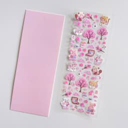 Sharkbang Cute Cherry Blossoms Cartoon Stickers DIY Scene Journal Bullet Plan Deco Sticker Idol Cards Korean Decorative Supplies