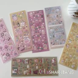 Sharkbang Cute Cherry Blossoms Cartoon Stickers DIY Scene Journal Bullet Plan Deco Sticker Idol Cards Korean Decorative Supplies