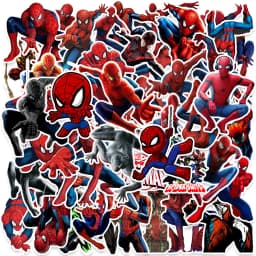 HOT 50pcs Cartoon Cool SpiderMan Stickers DIY Skateboard Fridge Motorcycle Luggage PVC Waterproof Sticker Kids Toy Gift