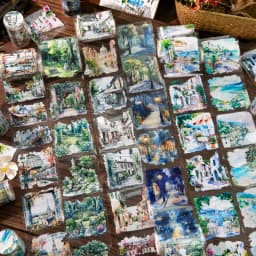 80mm * 2m/roll World Landscape Corner PET Die cut Stickers Art Handbook Collage DIY Scrapbook Diary Material Sticker Mask Tape