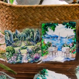 80mm * 2m/roll World Landscape Corner PET Die cut Stickers Art Handbook Collage DIY Scrapbook Diary Material Sticker Mask Tape
