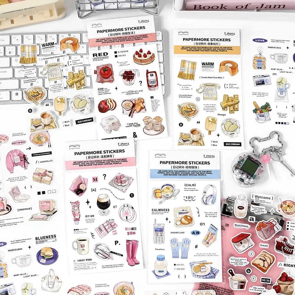 Card Lover 2 Pcs [Diary Fragments Series] Korean INS Handheld Decoration Sticker Paper Scrapbooking Material Scrapbook Kit