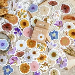 45Pcs/Box Vintage Flower Series Stickers Scrapbooking Daily Planner Kawaii Sticker DIY Notebook Stationery School Supplies