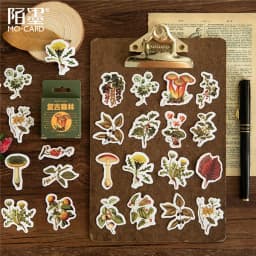 45Pcs/Box Vintage Flower Series Stickers Scrapbooking Daily Planner Kawaii Sticker DIY Notebook Stationery School Supplies