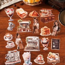 20pcs/1lot Kawaii Stationery Stickers Coffee Talk Collection Diary Decorative Stickers Scrapbooking