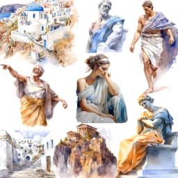 12Pcs/Pack Ancient Greek Sticker DIY Craft Scrapbooking Album Junk Journal Decorative Stickers