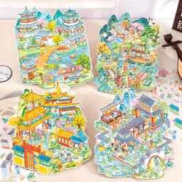 Traditional Famous Painting Series Kawaii 3D Miniature Scene Stickers DIY Scrapbook Handmade Stacking Stationery Stickers