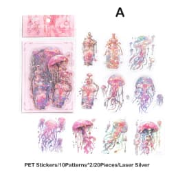 20pcs Ice Crystal Laser Cut Gold Butterfly Stickers DIY Decorative Scrapbooking Collage Material for Journal