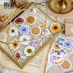 46pcs Autumn Flower Stickers Set for DIY Scrapbooking Diary Planner Creative Handmade Craft Supplies for Album Decoration