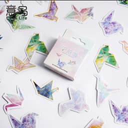 46pcs Autumn Flower Stickers Set for DIY Scrapbooking Diary Planner Creative Handmade Craft Supplies for Album Decoration