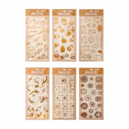 Golden Romance Series Vintage Journal Stickers Cute Scrapbooking Decoration Hologram Deco Butterfly Flower Whales DIY