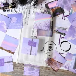 46pcs Foggy Decorative Boxed Stickers for Scrapbooking Journal Planner Diary Stationery Cup Phone Album Label
