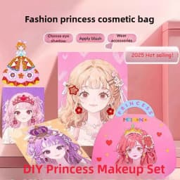 Creative DIY Makeup Fun Kit Princess Diamond Painting Gifts Toys for Kids Girls Dress Up Sticker Book Gifts for Girl