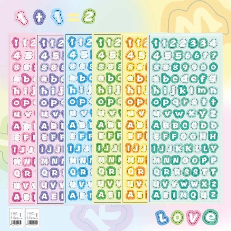 MOHAMM-Cream Gradient Dot Letter Stickers, Diary, Calendar, Planners, Poster, Cards, Multifunction Material, 12 Sheets