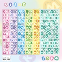 MOHAMM-Cream Gradient Dot Letter Stickers, Diary, Calendar, Planners, Poster, Cards, Multifunction Material, 12 Sheets