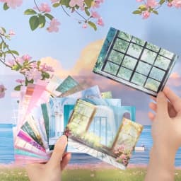 10pcs Kawaii Stationery Stickers The scenery outside the window Diary Junk Journal Planner Decorative Sticker Scrapbooking