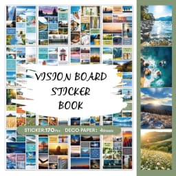 Vision board, outdoor travel, inspirational dreams and goals, DIY vision sticker book, suitable for adjusting and planning life