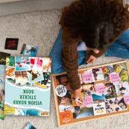 Vision board, outdoor travel, inspirational dreams and goals, DIY vision sticker book, suitable for adjusting and planning life