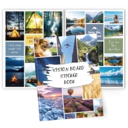 Vision board, outdoor travel, inspirational dreams and goals, DIY vision sticker book, suitable for adjusting and planning life