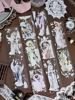 8 Designs Beautiful Girls and Landscape Floral Washi Shiny Pet Tape Loop Shine Studio