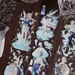 8 Designs Beautiful Girls and Landscape Floral Washi Shiny Pet Tape Loop Shine Studio