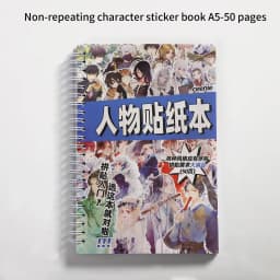 JIANWU 50 Pages/ Book Character Landscape Series No Repeat Retro A5 Sticker Book Creative DIY Journal Decor Collage Stationary