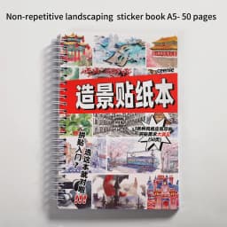 JIANWU 50 Pages/ Book Character Landscape Series No Repeat Retro A5 Sticker Book Creative DIY Journal Decor Collage Stationary