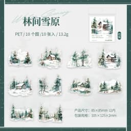 10pcs/lot Kawaii Stationery Stickers Winter Snow Rhythm Diary Planner Decorative Sticker Scrapbooking Journal Sticker