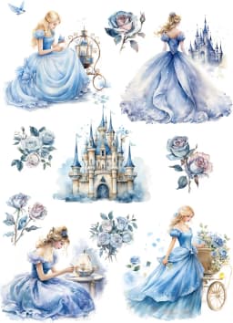 10Pcs/Pack Blue Rose Girl Sticker DIY Craft Scrapbooking Album Junk Journal Decorative Stickers