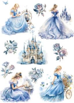 10Pcs/Pack Blue Rose Girl Sticker DIY Craft Scrapbooking Album Junk Journal Decorative Stickers