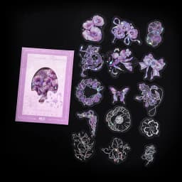 30pcs PET Transparent Stickers Plant Flowers Decorative Labels Scrapbooking Collage Material Diary Stationery Supplies