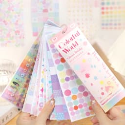 Mr. Paper 25 Sheets/Book Colorful World Basic Sticker Book for DIY Journal Supplies Notes Calendar Album Postcard Decoration