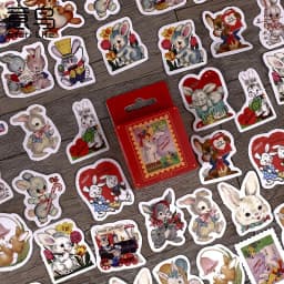 45Pcs Cute Kawaii Rabbit Stickers DIY Decor for Scrapbooking Journal Stationery Planner Album Paper Diary