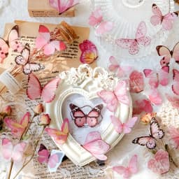 40PCS PET Cute Vintage Butterfly Stickers Eco-Friendly for Laptop Junk Journal Scrapbooking Aesthetic Pack