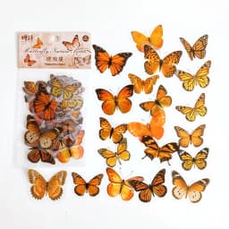 40PCS PET Cute Vintage Butterfly Stickers Eco-Friendly for Laptop Junk Journal Scrapbooking Aesthetic Pack