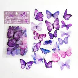 40PCS PET Cute Vintage Butterfly Stickers Eco-Friendly for Laptop Junk Journal Scrapbooking Aesthetic Pack